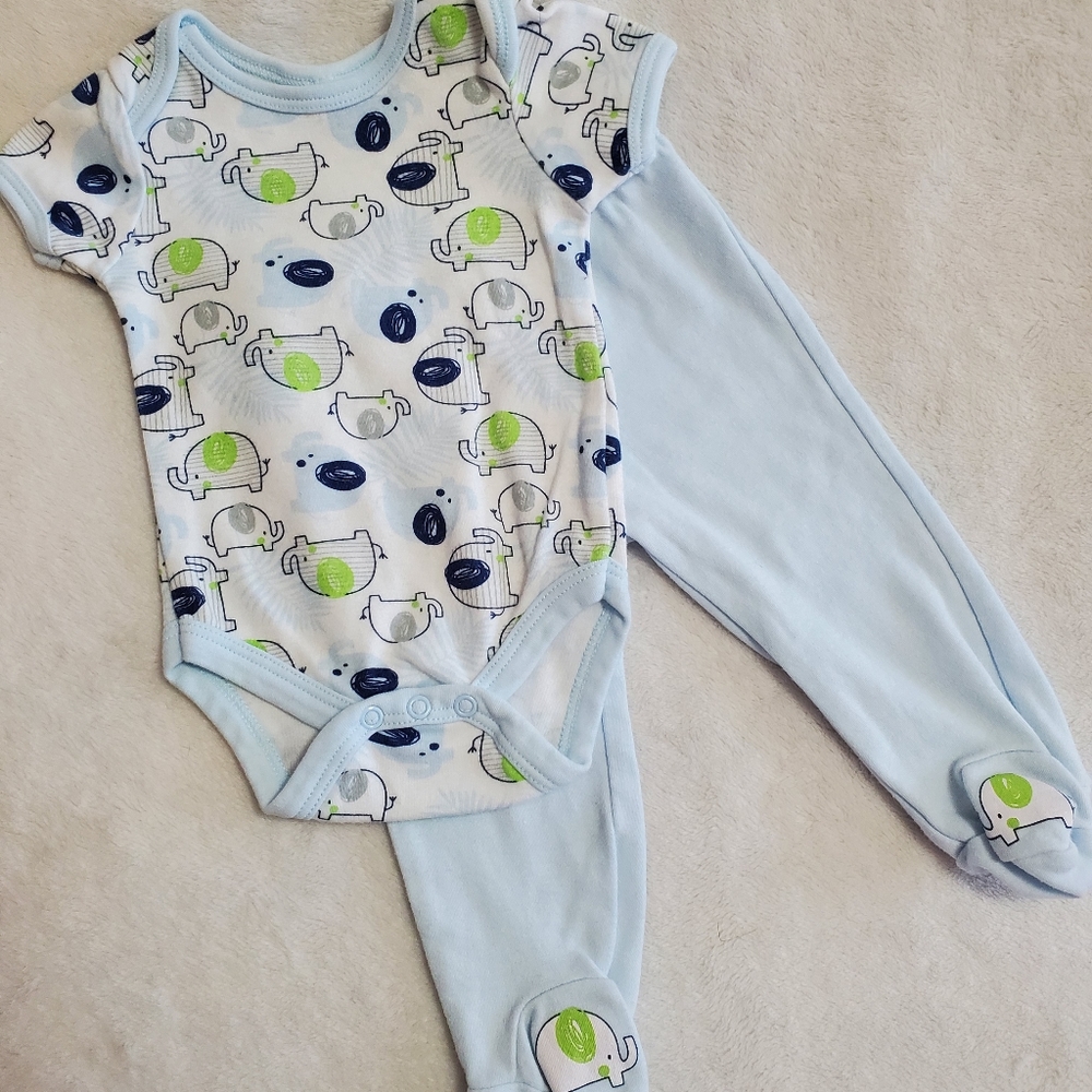 Chick Pea Elephant Footie Outfit